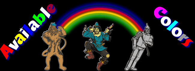 available colors for your decals and stickers