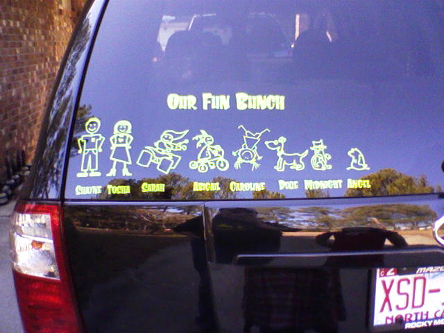 familysticker on a SUV